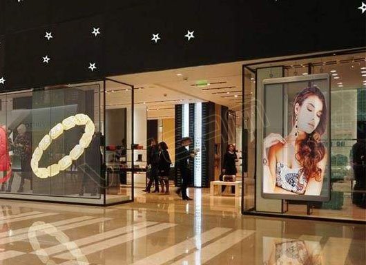 LED transparent screen in the store